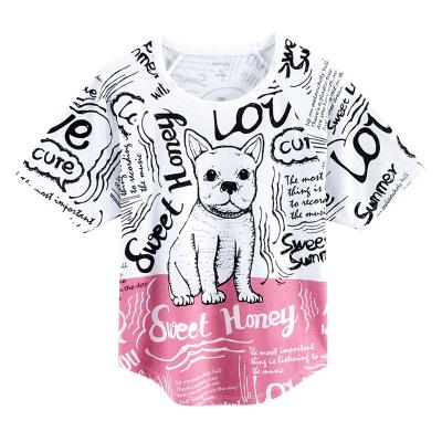 [VT]印花T恤 可爱斗牛犬（女款） 白色