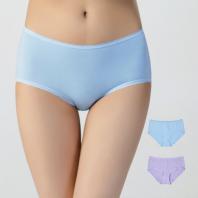 精梳棉纯色女士小平角内裤2条装/4条装