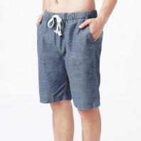 水洗棉麻简约舒适男式家居短裤